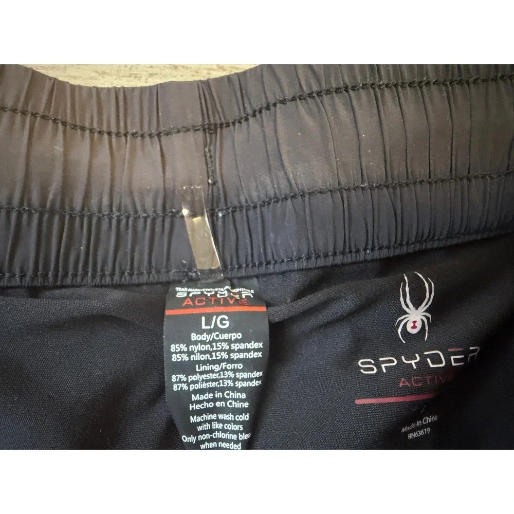 Spyder Active Womens Black 2-in-1 Running Shorts Built-in Liner Large RN63619